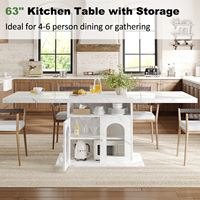 Table à manger rectangulaire moderne en bois et marbre blanc avec armoire de rangement sur piétement pour usage commercial en restaurant