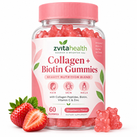 Gummies véganes de biotine à marque privée avec collagène pour la croissance des cheveux, la santé de la peau et des ongles, saveur personnalisée, faible MOQ, supplément de beauté en vrac