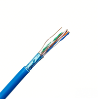 Kabel LAN Cat5e SFTP Kecepatan Tinggi Panjang Kustom Tembaga Murni CCA CCS 23awg Kompatibel PoE Plus Kehilangan Penyisipan Rendah