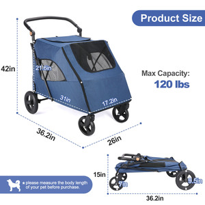 <span class=keywords><strong>Chariot</strong></span> pour animaux <span class=keywords><strong>de</strong></span> compagnie JXB pour chiens <span class=keywords><strong>de</strong></span> grande et moyenne taille - Pliage à un bouton - 4 roues - Tissu 300D - Capacité <span class=keywords><strong>de</strong></span> 75 kg - <span class=keywords><strong>Chariot</strong></span> <span class=keywords><strong>de</strong></span> promenade multi-chiens pour l'extérieur - Product Image 5