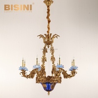 Lampe de plafond de mariage antique pour la maison, éclairage de qualité classique, lustres rococo élégants, cristal vert, laiton doré, lampe suspendue