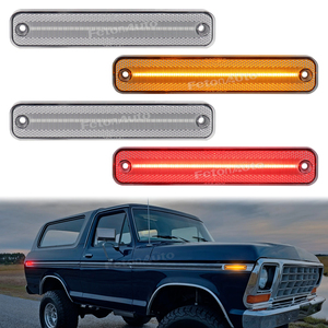 Luces Laterales LED para <span class=keywords><strong>Ford</strong></span> <span class=keywords><strong>F100</strong></span> 150 <span class=keywords><strong>Bronco</strong></span> 78-79 Econoline Van 75-91, Luces Intermitentes de Señalización de Cristal Color Ámbar Rojo Ahumado - Product Image 2