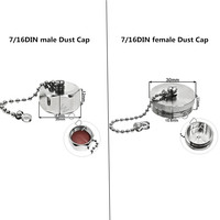Capuchon de protection en métal argenté pour connecteur RF, étanche, pour prise femelle 7/16DIN L29, capuchon anti-poussière avec chaîne