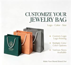 Wholesale custom color and size small paper jewelry gift bags with sturdy <b>rope</b> handle gift packing bag for Jewelry Store - Product Image 6