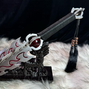 Western Chu Divine Talisman Longquan One Piece Manganese Steel Quenched Four Sided Pyramid Demon Subduing Pestle Sword Ornament - Product Image 3