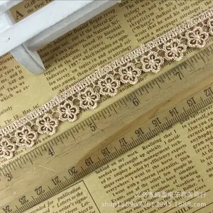 V1848 1.5 cm exquisite water soluble embroidery wavy lace trim polyester DIY decorative lace strip