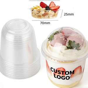 Juego de Vasos Desechables de Plástico PP para Yogurt y Postre, 100 ml, 90 mm, Vasos de Pared Simple con Tapas, Impresión UV - Product Image 6
