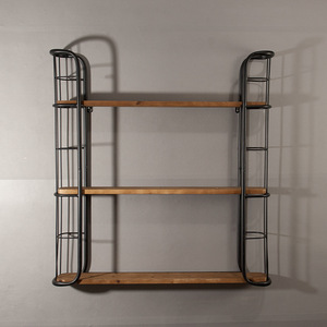 Nouveau Bar Moderne Restaurant En Fer Forgé Cloison <span class=keywords><strong>Vin</strong></span> Support Étagère Murale Flottante - Product Image 2