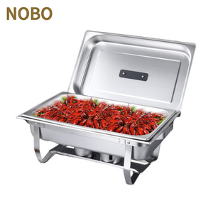 4 confezioni 8L scaldabagno <span class=keywords><strong>Buffet</strong></span> in acciaio inox Set scalda cibo, <span class=keywords><strong>Buffet</strong></span> rettangolare <span class=keywords><strong>Server</strong></span> con struttura pieghevole per la vendita - Product Image 2