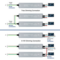 Fuente de Alimentación LED IP67 Dali Triac 0/1-10V 12V 24V, Impermeable, 60W 100W 300W 100-240VAC, Regulable, Controlador LED Dali DT8