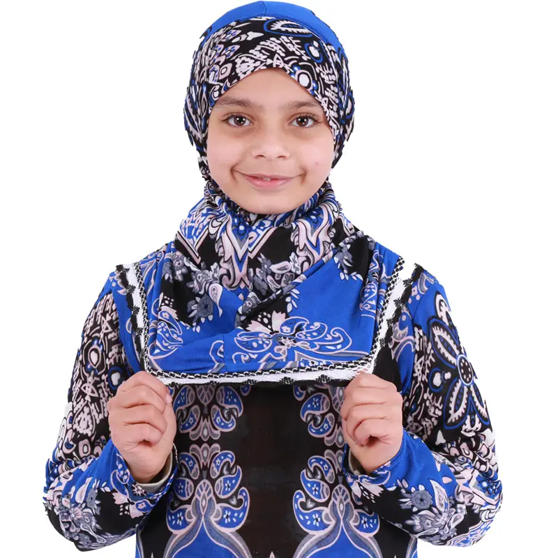 Commercio all'ingrosso i bambini musulmani abbigliamento africano abiti di design maniche lunghe bambini abaya ragazze