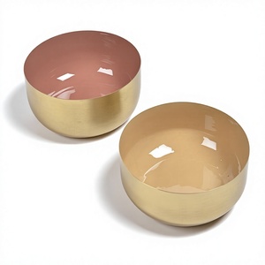 <b>Set</b> Of 2 Iron Food Serving <b>Bowls</b> Simple Design Round Shape <b>Dessert</b> Serving <b>Bowl</b> For Wholesale Supplier - Product Image 1