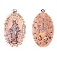 Médaille religieuse en métal 3D en relief, crucifix de Jésus, Vierge Marie, pendentif dévotionnel, logo personnalisé, souvenir catholique, cadeau de prière