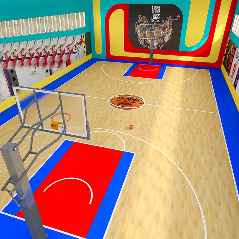 Eco friendly hot sale basketball pvc sports floor indoor playground court