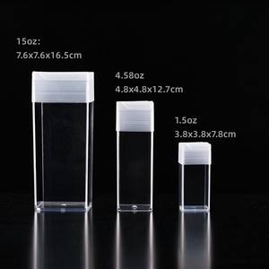 Atacado 15 oz Vazio <span class=keywords><strong>Plastic</strong></span> Shaker Garrafa PS Garrafa PP Lid Jar 7.6*7.6*16.5 cm para Embalagem Glitter <span class=keywords><strong>Powder</strong></span> - Product Image 3