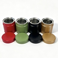 Prêt à expédier – Vente en gros – Boîte cylindrique ronde en fer blanc de 50 g avec couvercle, personnalisable avec logo, pour le stockage de thé en vrac et de poudre de matcha