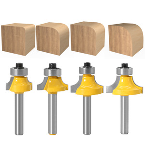 Набор фрезов для круглого маршрутизатора 8 мм, 6 шт. лицевая фреза с общей длиной 50 мм, поддержка для угловых битов с радиусом окантовки - Product Image 2