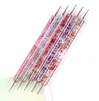 Professionnel Strass Picker Nail Art Brosse Double Tête Nail Acrylique Art Dotting Pen