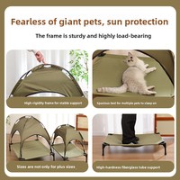 Lit pour chat XL rayé, pliable, type tente, grande taille, toutes saisons, imperméable, amovible, lavable, pour petits chiens, fournitures transfrontalières