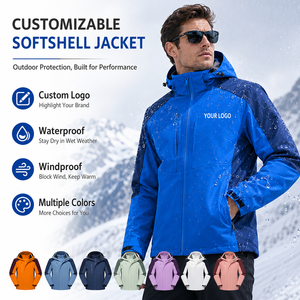 High Quality Custom Logo <b>Waterproof</b> <b>Jackets</b> Sports Windbreaker Hiking Plus Size Zipper Softshell <b>Jacket</b> - Product Image 2