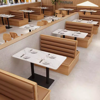 Tables et chaises modernes Foshan Meubles de restaurant commercial en bois massif en cuir PU taille personnalisable