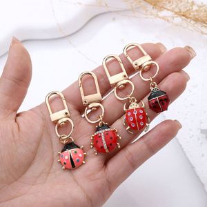 Creative Women's Bag Small Fresh <b>Key</b> Pendant Seven Star Ladybug Inlaid Diamond Metal Keychain - Product Image 4
