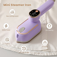 Fer à vapeur portable 1200W avec réservoir d'eau de 130 ml, avertissement automatique de manque d'eau, 3 modes de vapeur, fer à vapeur pour vêtements