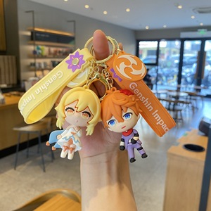 Pour <span class=keywords><strong>Genshin</strong></span> <span class=keywords><strong>Impact</strong></span> personnage de dessin animé PVC Figure jouet <span class=keywords><strong>porte</strong></span>-clés en métal sac de voiture <span class=keywords><strong>porte</strong></span>-clés pour grossistes - Product Image 3