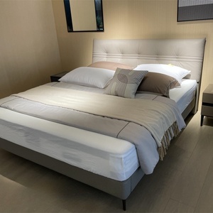 Vente en gros de meubles modernes avec éclairage cama, dortoir à lamelles en tissu tufté, chambre d'hôtel, lit double king italien - Product Image 5