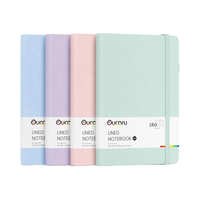 Cuaderno de Notas con Forro Oucaru, Paquete de 4, 180 Páginas, A5, Papel Grueso de 100 GSM, Diario Pequeño para Mujeres, Hombres, Trabajo, Negocios, Escuela