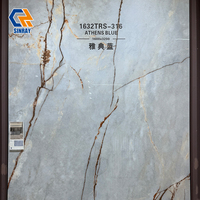 Sinray 1600x3200mm Carrelage pleine masse en pierre frittée antibactérien, antidérapant, résistant à l'usure, brillant, moderne, ACCENTS Zero Water pour chambre