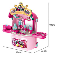 Cadeau d'anniversaire pour enfants, jouets de coiffeuse pour filles, jouets de coiffeuse sur roulettes pour enfants, ensemble de maquillage