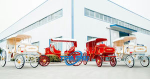 Diskon kereta kuda wisata Cinderella kualitas tinggi kereta tamasya pernikahan elektrik 2 baris mewah klasik - Product Image 3