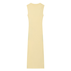 PB&ZA Vestido Midi de Verano 2026 para <span class=keywords><strong>Mujer</strong></span>, Nuevo, Elegante, con Cuello Asimétrico, Sin Mangas, Plisado, Vestidos Femeninos, Robe <span class=keywords><strong>Mujer</strong></span> - Product Image 3