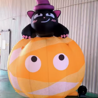 Modelo Inflable de Calabaza para Decoración de Eventos de Halloween, Globos Inflables Grandes con Forma de Calabaza