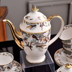 H Home Equatorial Jungle Series European Style Light Luxury Ceramic Coffee Cup <b>Teapot</b> Gift Set - Product Image 2
