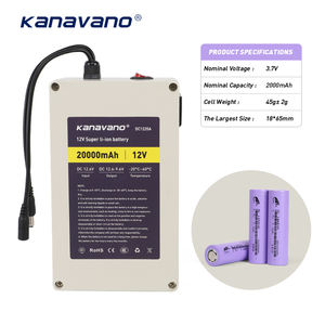 Kanavano 18650 3s 11.1v batterie pack 12V 20Ah li-ion batterie rechargeable portable sortie cc 12v Lithium Ion batterie - Product Image 2