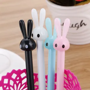 Vente en gros de stylos à bille roulante en forme de lapin Kawaii à longues oreilles, papeterie d'apprentissage créative de 0.5mm d'épaisseur pour les écoliers