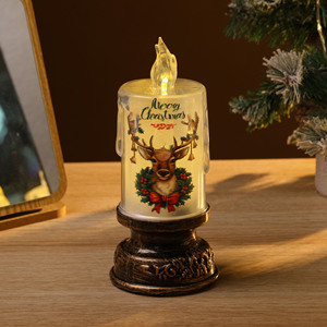 Bougie LED en acrylique scintillante, décoration de Noël pour la maison, lumière sans flamme - Product Image 4
