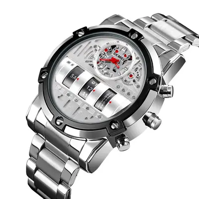 Skmei 1558 Luxury Men's Trendy Business Digital Roller Watches 50m Waterproof Fashion Button Relogio Electronic Watch Black
