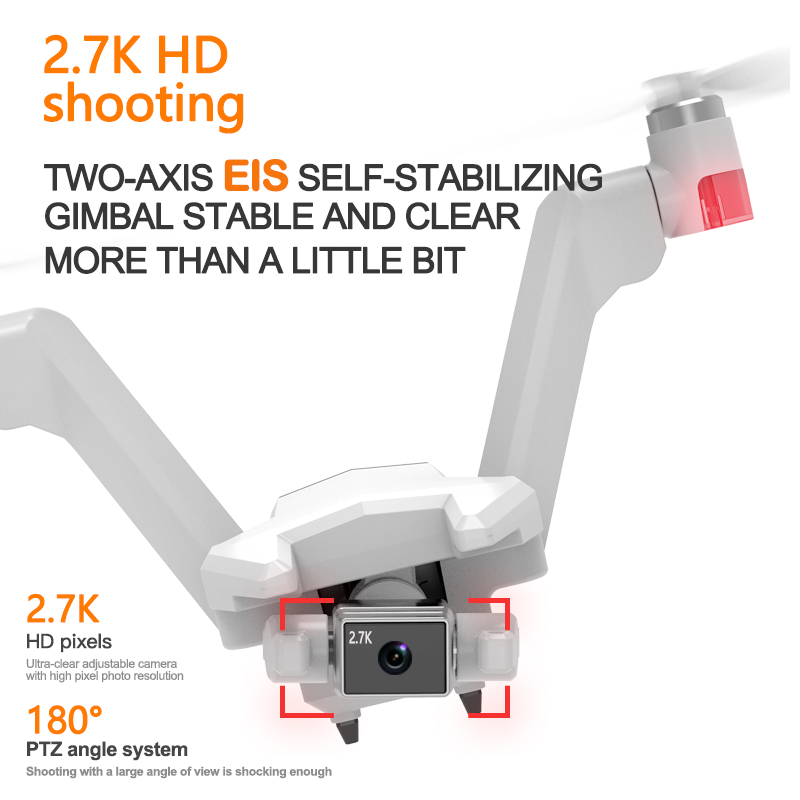 2022 Professional L100 GPS Drone 2.7K V-Type Drone 30mins Aerial HD Dual Camera EIS 2-Axis Gimbal V-type Double Rotor Toys