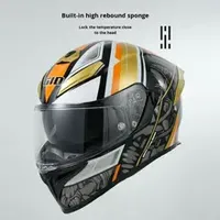 Casque de moto unisexe pour adultes, certifié ECE, coque en ABS, double visière, toutes saisons, léger, intégral, réglable, sécurité en conduite