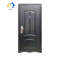 Porte de sécurité d'entrée en acier au design moderne et simple pour l'extérieur de la maison Fonction antivol Ouverture manuelle de l'usine chinoise