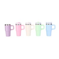 Thermos de voiture personnalisé de 14 oz, deuxième génération, avec poignée, en acier inoxydable 304, isolation sous vide double paroi, portable, maintien au chaud de 6 à 12 heures