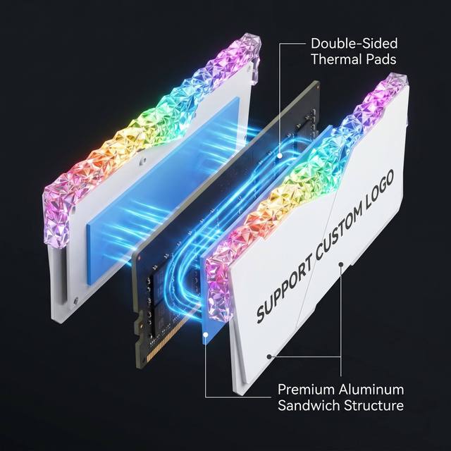 5V 3-Pin ARGB Sync DDR3 DDR4 DDR5 High Performance RAM Heatsink Aluminum Alloy