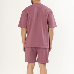 Ensemble t-shirt à manches courtes et short assorti pour homme, tissu léger, costume deux pièces, style streetwear, ensemble d'été pour homme - Product Image 2
