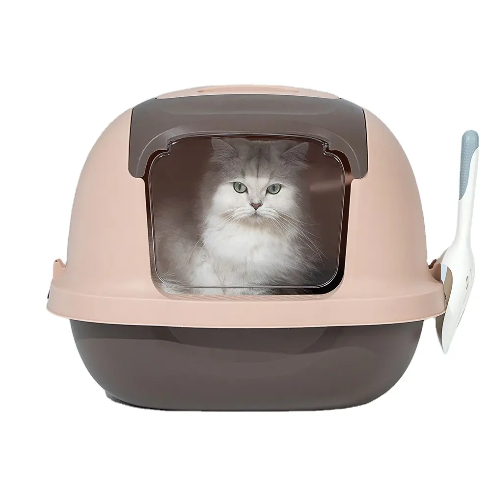 PAKEWAY new Wholesale Cat Litter Box closed with Scoop Self Cleaning Litter Pan Hooded Eco-friendly Cat Toilet