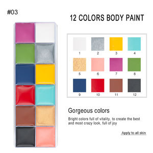Superventas 12 colores <span class=keywords><strong>payaso</strong></span> Halloween <span class=keywords><strong>cara</strong></span> <span class=keywords><strong>pintura</strong></span> corporal pinturas maquillaje arte fiesta no tóxico <span class=keywords><strong>pintura</strong></span> facial - Product Image 3