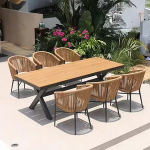 Ensemble de meubles de jardin et patio moderne, chaise et Table d'extérieur, hôtel Commercial de luxe, cadre, hôtel, emballage en tissu de salon