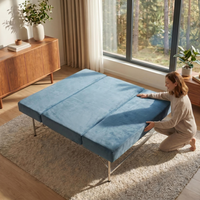 Matelas pliant moderne en mousse à mémoire de forme, épaisseur 8 cm, avec housse amovible, pour camping-car, camping et voyage